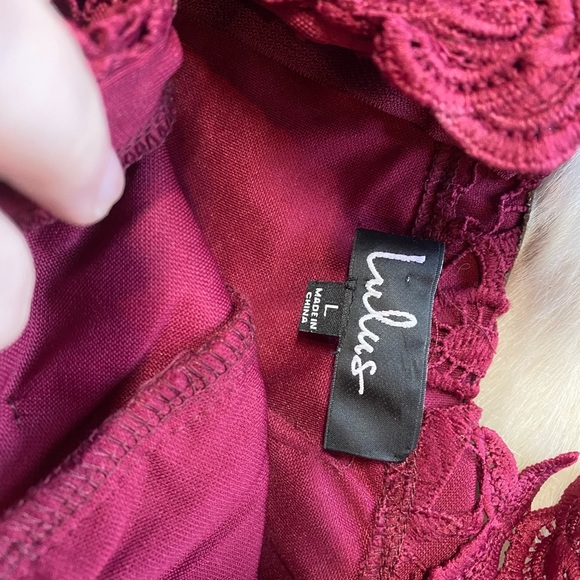 Lulus Uno Dos Lace Burgundy Bodycon Dress - Picture 6 of 10